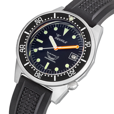 Squale 1521 Black Blasted Rubber