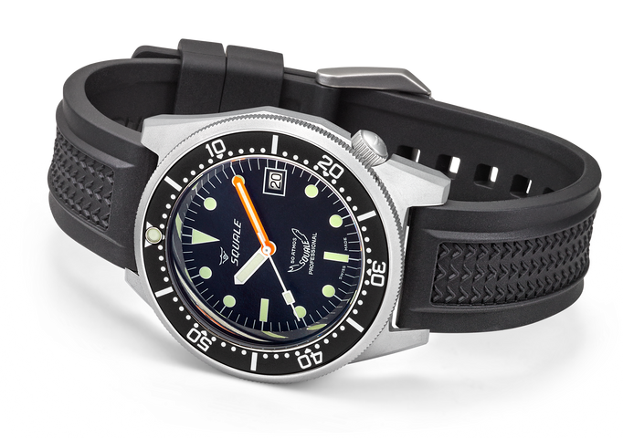 Squale 1521 Black Blasted Rubber
