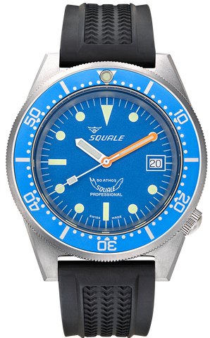 Squale Watch 1521 Blue Blasted Rubber 1521BLUEBL.VO