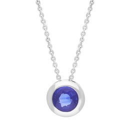 18ct White Gold 0.58ct Sapphire Martini Slider Necklace