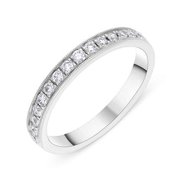 18ct White Gold 0.30ct Diamond Half Eternity Ring FEU-845