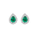 18ct White Gold 0.40ct Emerald Diamond Pear Stud Earrings, FEU-1956.