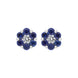 18ct White Gold 0.46ct Sapphire Diamond Floral Cluster Earrings, FEU-1424.