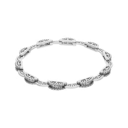 18ct White Gold 0.73ct Diamond Curved Bar Link Bracelet. B259T