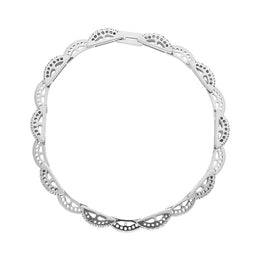 18ct White Gold 0.73ct Diamond Curved Bar Link Bracelet D