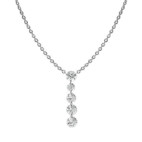 18ct White Gold 0.87ct Diamond Cascading Necklace, PD2020.