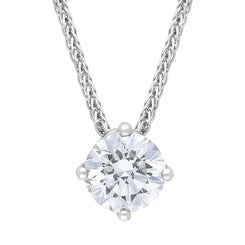 18ct White Gold 1.00ct Diamond Round Brilliant Cut Solitaire Slider Necklace, FEU-2700.