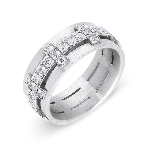 18ct White Gold 1.04ct Diamond Band Ring, FJT-061.