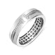 18ct White Gold Diamond Centre Channel Set Band Ring. Y00031R.