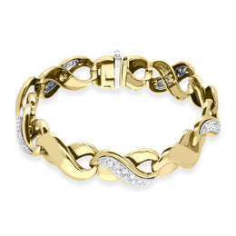 18ct Yellow Gold Diamond Chunky Bracelet, _73DIA0.9.