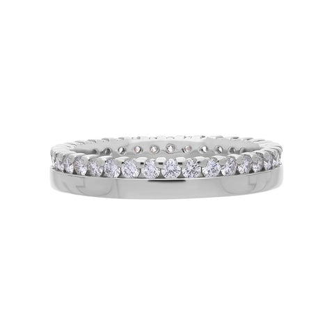 18ct White Gold 0.63ct Diamond Wedding Full Eternity Ring D