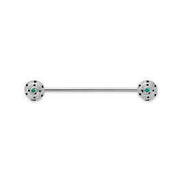 Faberge x Beetlejuice Beetlejuice 18ct White Gold Emerald Diamond Black Enamel Spiral Collar Bar