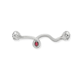 Faberge x Beetlejuice Beetlejuice 18ct White Gold Ruby Twisted Headworm Collar Bar