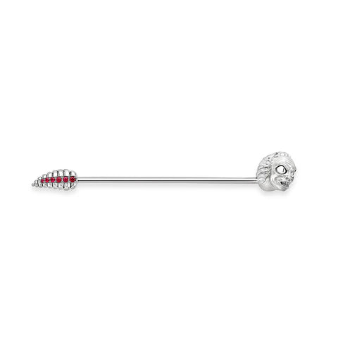 Faberge x Beetlejuice Beetlejuice 18ct White Gold Ruby Straight Headworm Collar Bar