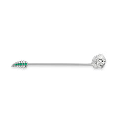 Faberge x Beetlejuice Beetlejuice 18ct White Gold Emerald Straight Headworm Collar Bar