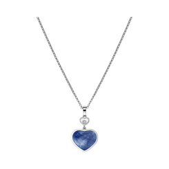 Chopard Happy Hearts 18ct White Gold Mother Of Pearl 0.05ct Diamond Necklace