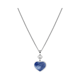 Chopard Happy Hearts 18ct White Gold Mother Of Pearl 0.05ct Diamond Necklace