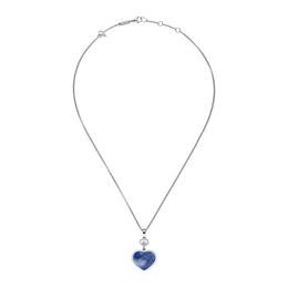 Chopard Happy Hearts 18ct White Gold Mother Of Pearl 0.05ct Diamond Necklace