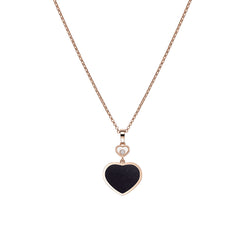 Chopard Happy Hearts 18ct Rose Gold 0.05ct Diamond Aventurine Necklace