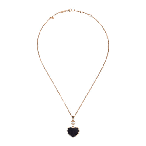 Chopard Happy Hearts 18ct Rose Gold 0.05ct Diamond Aventurine Necklace