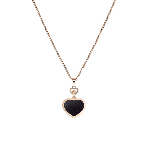 Chopard Happy Hearts 18ct Rose Gold 0.05ct Diamond Aventurine Necklace