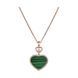 Chopard Happy Hearts 18ct Rose Gold Malachite 0.32ct Diamond Necklace