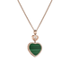 Chopard Happy Hearts 18ct Rose Gold Malachite 0.32ct Diamond Necklace