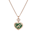 Chopard Happy Hearts 18ct Rose Gold Malachite 0.32ct Diamond Necklace