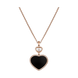 Chopard Happy Hearts 18ct Rose Gold Black Onyx 0.32ct Diamond Necklace