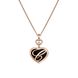 Chopard Happy Hearts 18ct Rose Gold Black Onyx 0.32ct Diamond Necklace