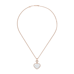 Chopard Happy Hearts 18ct Rose Gold Mother Of Pearl 0.32ct Diamond Necklace