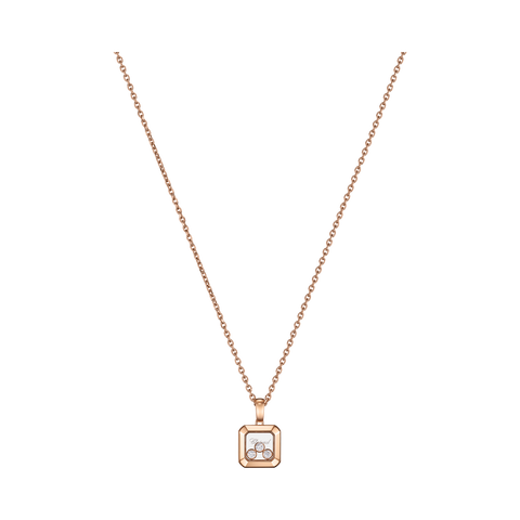 Chopard Happy Diamonds 18ct Rose Gold 0.15ct Diamond Necklace