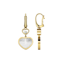 Chopard Happy Hearts 18ct Yellow Gold Mother of Pearl  0.10ct Diamond Earrings