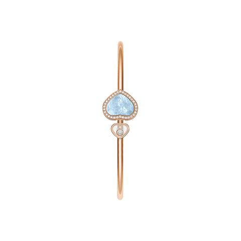 Chopard Happy Hearts 18ct Rose Gold 0.19ct Diamond Blue Mother of Pearl Bangle