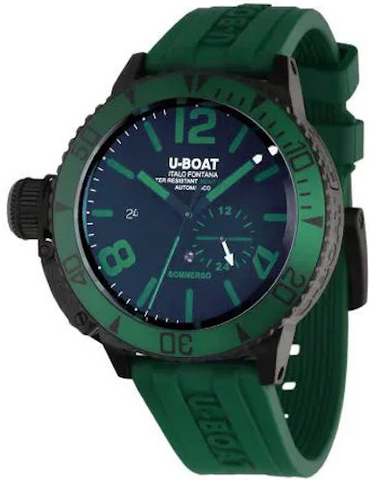 U-Boat Sommerso 46 DLC Aluminium Green Bezel 9667