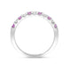 18ct White Gold Pink Sapphire Diamond Channel Set Half Eternity Ring, BNN-150.