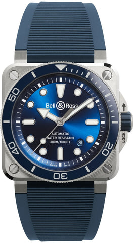 Bell &amp; Ross Watch BR 03 Diver Blue Steel BR03A-D-BLU-ST/SRB