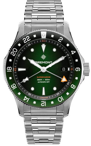 Bremont Watch Supermarine 300M GMT Green Black Bracelet SM40-GMT-SS-GNBK-B