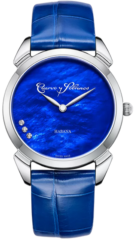 Cuervo y Sobrinos Watch Historiador Primera Dama Blue 3113.1B