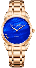 Cuervo y Sobrinos Watch Historiador Primera Dama Gold PVD Blue Bracelet 3113B.7B