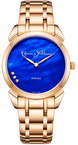 Cuervo y Sobrinos Watch Historiador Primera Dama Gold PVD Blue Bracelet 3113B.7B