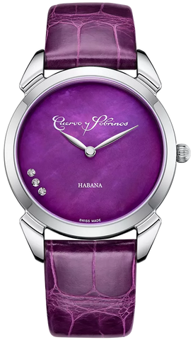 Cuervo y Sobrinos Watch Historiador Primera Dama Purple 3113.1P