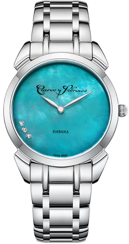 Cuervo y Sobrinos Watch Historiador Primera Dama Turquoise Bracelet 3113B.1LB