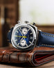 Duckworth Prestex Chronograph 42 Blue Sunburst Blue Leather