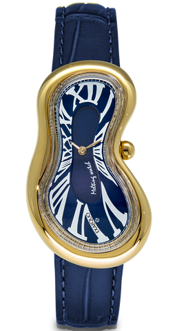 Exaequo Watch Melting PVD Gold Blue EX0002.0004