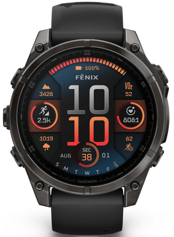 Garmin Fenix 8 47mm Sapphire AMOLED Carbon Grey DLC titanium Black Pebble Grey Silicone