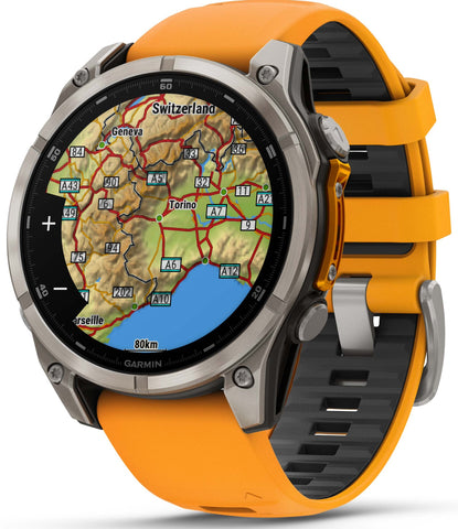 Garmin Fenix 8 47mm Sapphire AMOLED Titanium Spark Orange Graphite Silicone