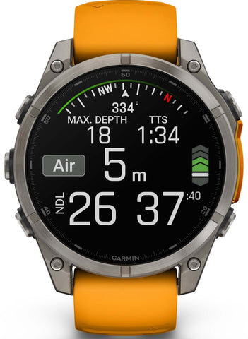 Garmin Fenix 8 47mm Sapphire AMOLED Titanium Spark Orange Graphite Silicone