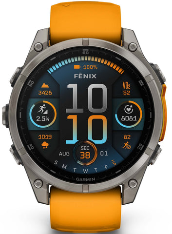 Garmin Fenix 8 47mm Sapphire AMOLED Titanium Spark Orange Graphite Silicone