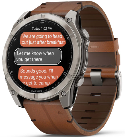 Garmin Fenix 8 51mm Sapphire AMOLED Titanium Chestnut Leather Band